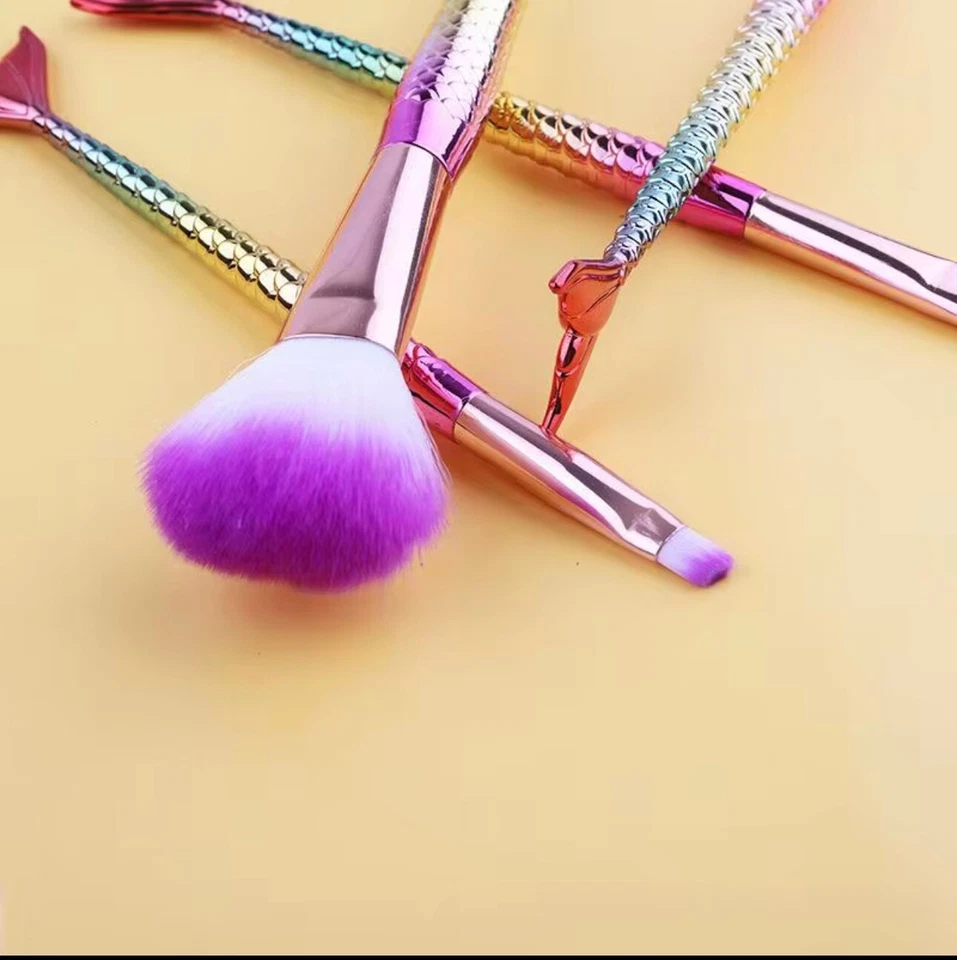 Juego de 4 brochas de maquillaje sirena sombra de ojos y pinceles de rubor Foto 2 de 2