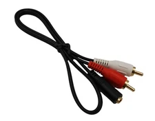 2 RCA male to Stereo Audio 3.5mm Female Jack Plug Socket to Headphone Y Cable