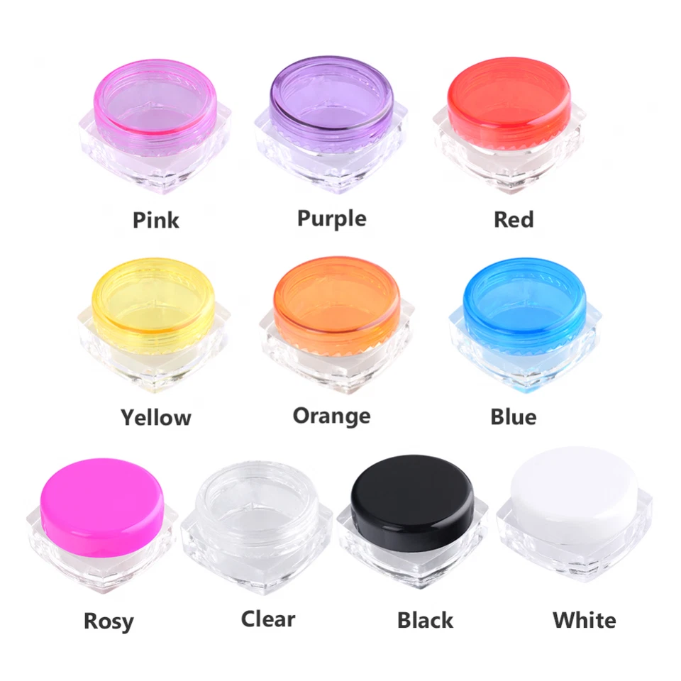 5pcs small cosmetic empty jar Pot sample container 0.1oz 3g various colors - Image 2 of 4
