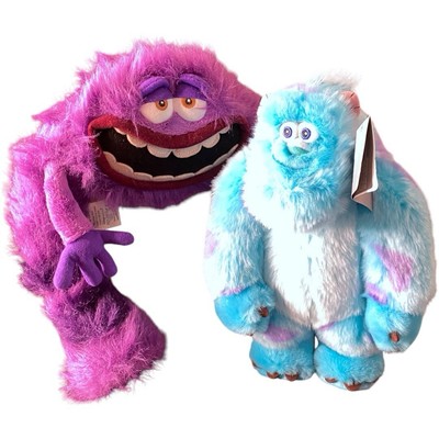 Disney Store Monster's Inc Sulley & Art Plush Stuffed Toys 12 Inch Set Of 2