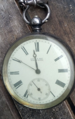 Taschenuhr**Kendal & Dent**Pocket Watch  Silber inkl. Kette  ohne Schlüssel