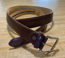 Money Belt Leather Brown Silver Buckle 56  Hidden Inside Zipper Travel Safety