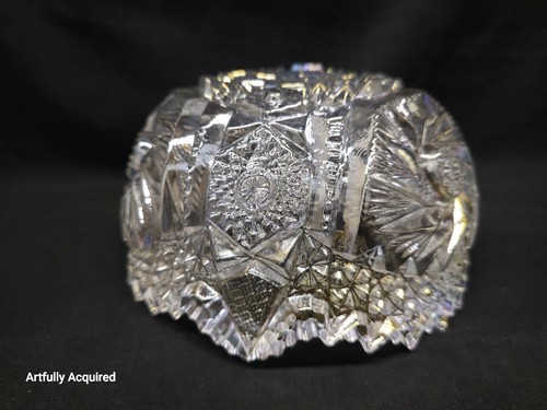 Vintage L.E. Smith Glass Crystal Lustre 7” Bowl Carnival Glass Whirling Star - Picture 8 of 22