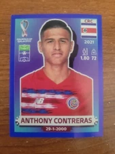 2022 FIFA World Cup Panini Qatar Sticker Blue Parallel ANTHONY CONTRERAS CRC 18