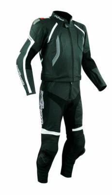 Combinaison Cuir Blouson Pantalon 2 pc. Moto Motard Racing Protections CE - Photo 1/2