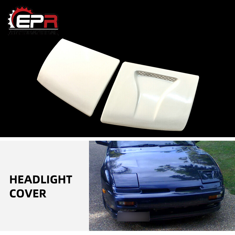 FRP Front Headlight Cover Trim Add on 2pcs Kits For NISSAN 180SX