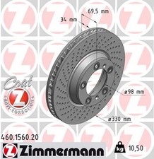 1x ZIMMERMANN Bremsscheibe COAT Z 460.1560.20 für PORSCHE 911 996 997 991 992
