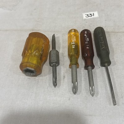 Vintage Xcelite Screwdriver Lot USA Mini Stubby Phillips Flat 4 Pcs