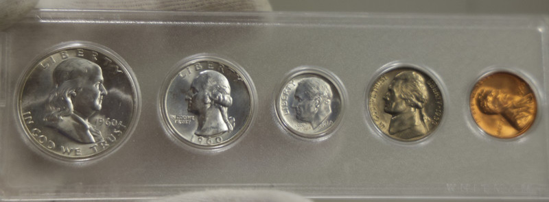 1960 P US Unc 5 Coin Set in Clear Case