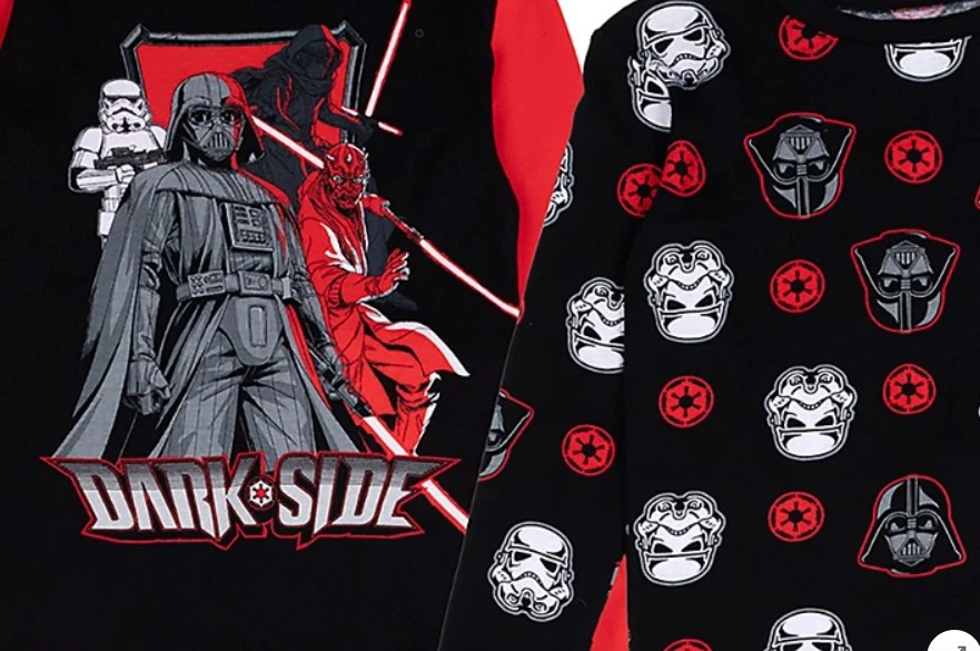 Star Wars Darth Vader, Personajes Villanos del Lado Oscuro Juego de 4 Pijama Manga Larga Foto 2 de 2