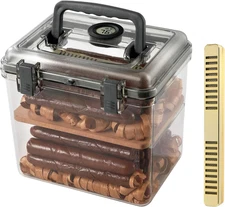 Cigar Humidor Box/Case with Humidifier and Hygrometer and Spanish Cedar Planks,C