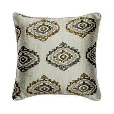 Grey Decorative Throw Pillow Cover, 16"x16" Silk Cushion - Chronicles