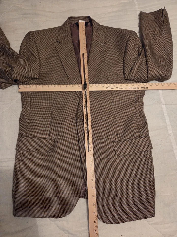 Jos. A. Bank Signature Gold Blazer 42R Houndstooth Silk Wool - Image 4 of 4
