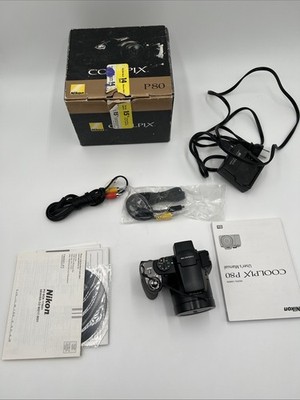 Nikon COOLPIX P80 10.1 MP Digital Bridge Camera With Battery, SD Card Black