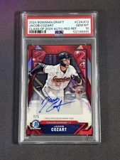 Jacob Cozart 2024 Bowman Draft Class Of 2024 RED Auto /5 PSA 10