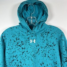 UA Under Armour Rival Fleece Pullover Hoodie Sweatshirt Boys YXL Paint Splash P