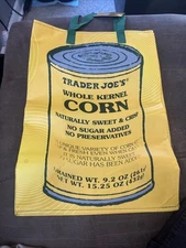 NWT Trader Joe’s Mystery Bag Exclusive Whole Kernel Corn Can Reusable Tote Bag