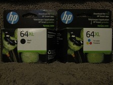HP N9J92AN Black  N9J91AN Tri Color Ink Cartridge Genuine  64XL 64MAY/2026