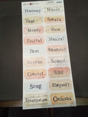 marah johnson creative imaginations music words sticker sheet 6x13