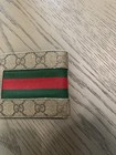 Gucci Bifold Wallet Brown Leather with Red and Green Stripes — photo 3