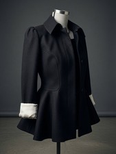 Ted Baker London Women's Black Peplum Wool Lined Jaket Size 2