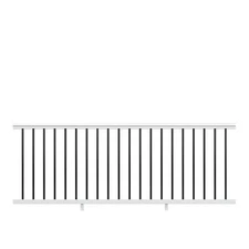 8 x 36 ft. White Rail Kit Exterior Vinyl Railing Stair Deck Outdoor Porch Patio