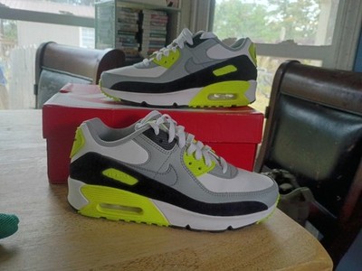 Nike Air Max 90 OG Volt Gray Neon Green Yellow CD6864-101 GS Size 5y New Fast