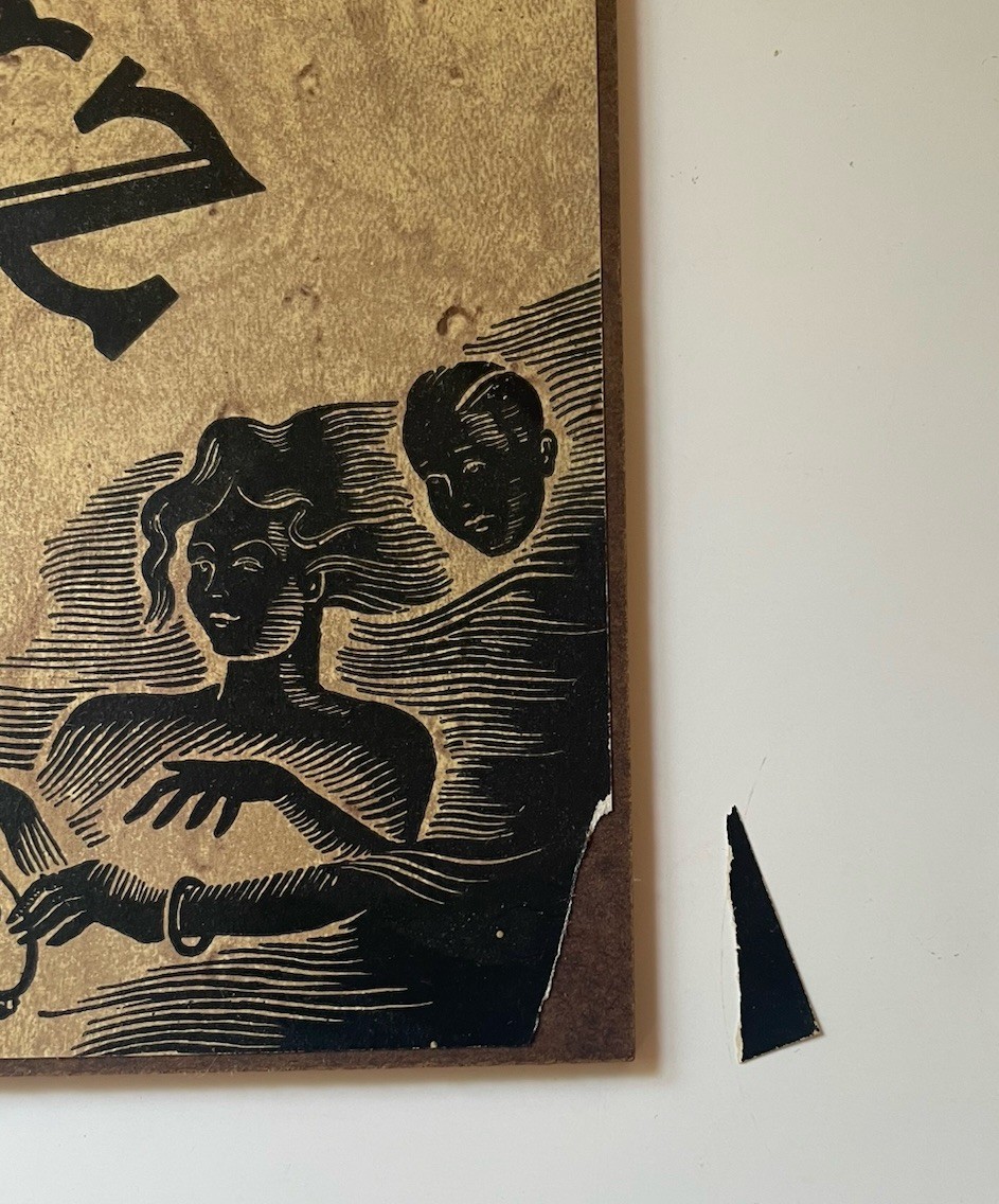 Vintage 40s-50s Ouija Board, William Fuld, With Planchette & Box - Square Edges