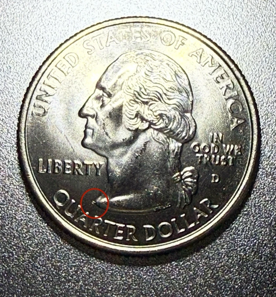 2008-D Oklahoma Quarters - Error Neck Die Chip On Each Coin - Possible DDO - Image 3 of 4
