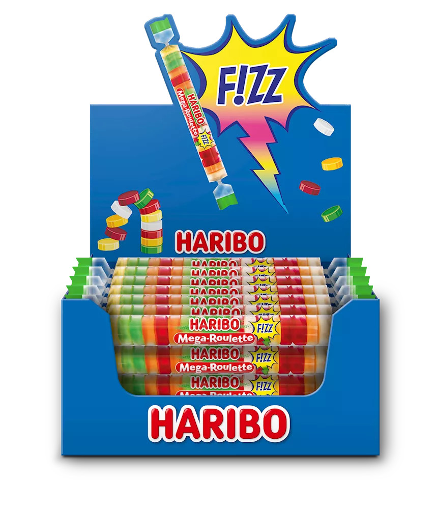 Haribo Roulette FIZZ SOUR gummy bears rolls-40 rolls -Made in Germany FREE SHIP 16590₽