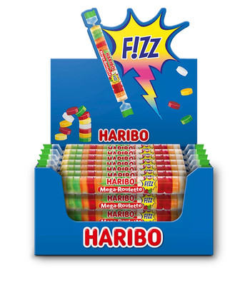 Haribo Roulette FIZZ! SOUR gummy bears rolls-40 rolls -Made in Germany FREE SHIP