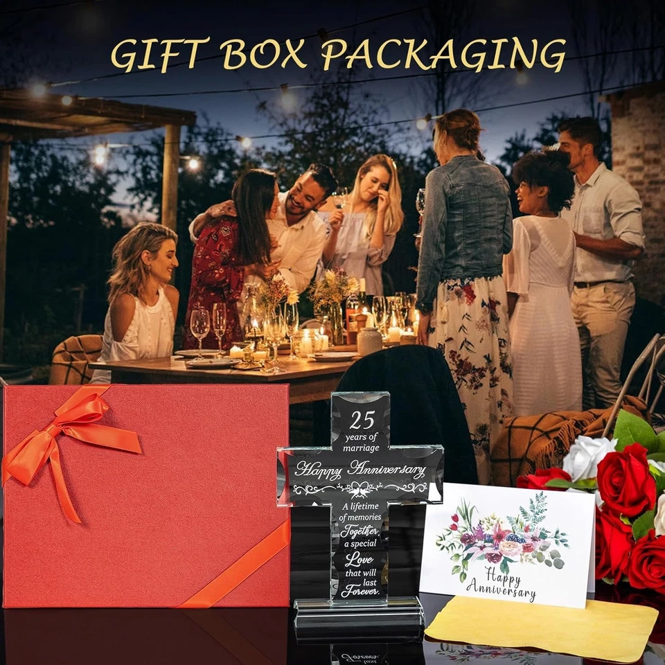  25 Aniversario Boda Cristal Cruz Regalos para Esposa 25 Años de Matrimonio Foto 2 de 4