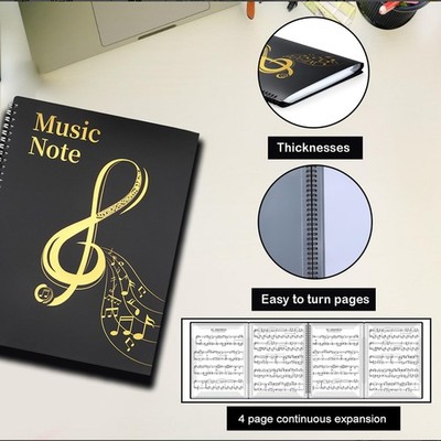 4 Pages Expand Sheet Music Folder for Piano 8.5x11 inch Sheet