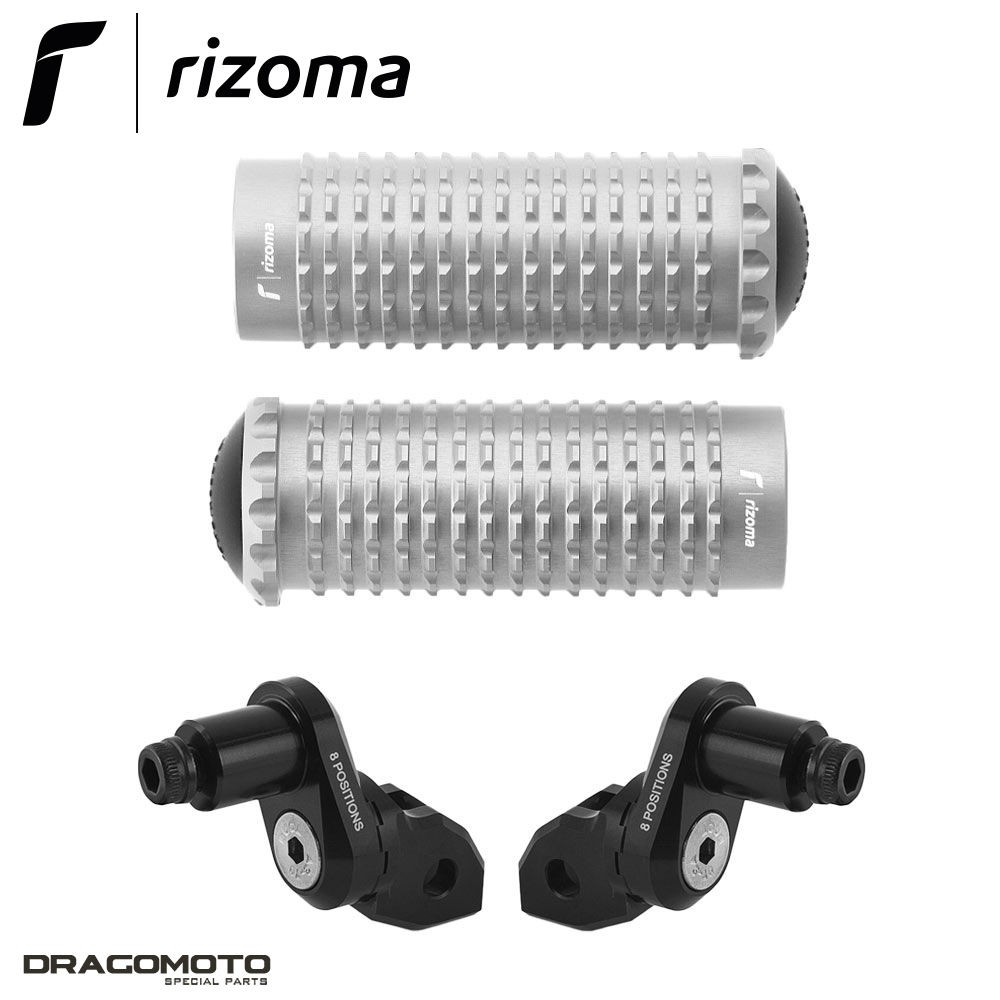 Pegs EXTRÊMES Rizoma aluminium CNC PE631A PE772B Street Triple 765 RS argent