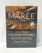 Maree 24k Gold Collagen Eye Gels, Collagen, Vitamin C , 20 Pairs, New Ships Free