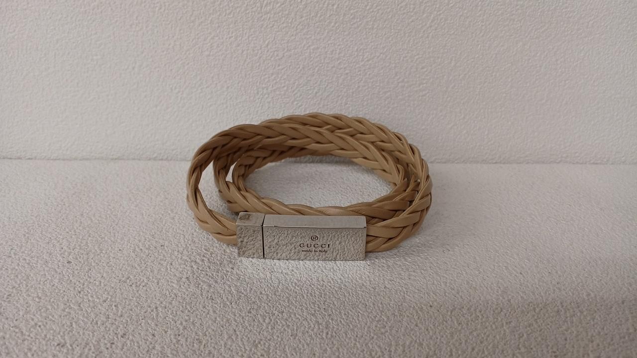 GUCCI Beige Knit Condition Belt Model Number