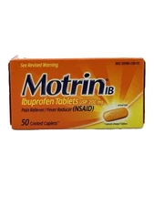 Motrin IB Ibuprofen Tablets Pain Reliever Fever Reducer 50 Tablets Ex 01/28