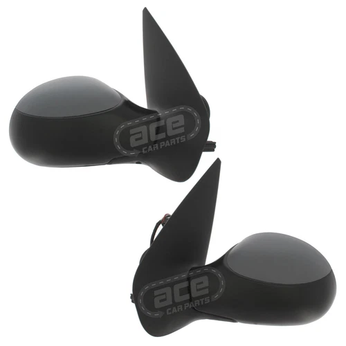 Electric Wing Door Mirrors Peugeot 206 1998-2003 Primed Covers Pair Left & Right
