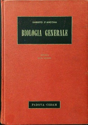ELEMENTI DI BIOLOGIA GENERALE D'ANCONA UMBERTO CEDAM 1962  RILEGATO