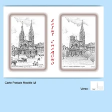 CP M 42010-521 POSTCARD 2 DRAWINGS 42 SAINT CHAMOND