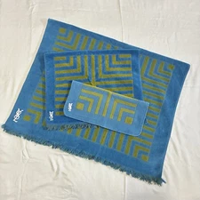 3 VTG YVES SAINT LAURENT Fieldcrest GEOMETRIC YSL Bath Hand Wash Towel MCM *READ