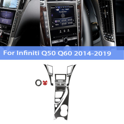 12×Carbon Fiber Full Interior Kit Set Abdeckung Trim Für Infiniti Q50 Q60 14-19