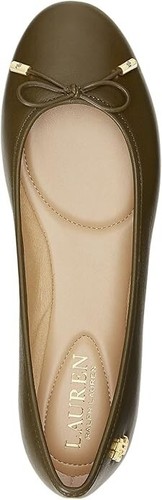 Ralph Lauren Jayna Womens Flat Botanical Green Leather US Size 6 M - Picture 4 of 4