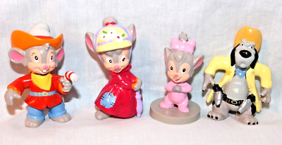 NEW  SET OF 4 AN AMERICAN TAIL FIEVEL GOES WEST PVC FIGURINE APPLAUSE VINTAGE 