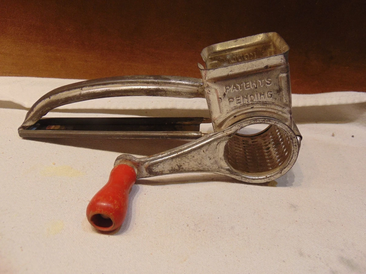 VINTAGE MOULI GRATER MADE IN FRANCE WITH WOOD RED HANDLE