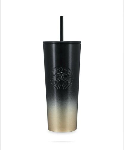 Walt Disney World 50th Anniversary Starbucks Tumbler Cup Mug Black and Gold