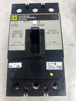   SQUARE D 200 AMP CIRCUIT BREAKER 600 VAC 250 VDC 3 POLE KHP36200