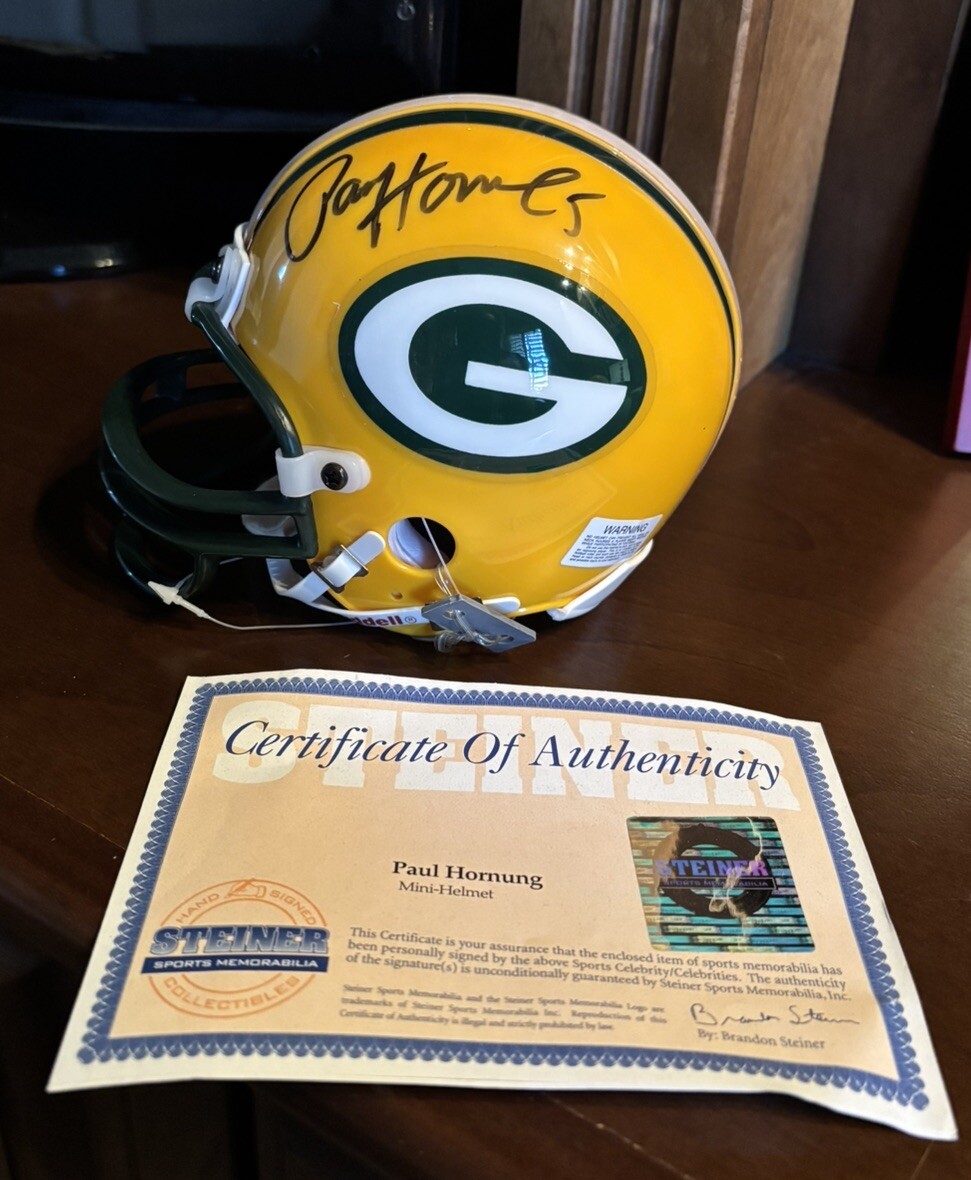 Paul Hornung Autographed Signed Riddell Mini Helmet With Steiner COA 
