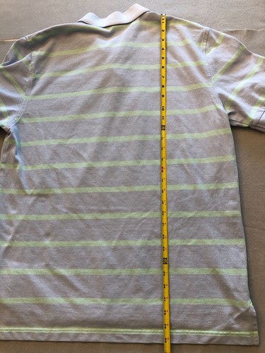 Brooks Brothers Polo Shirt Men's Large Performance Pastel Blue/Green Stripe - Picture 5 of 5