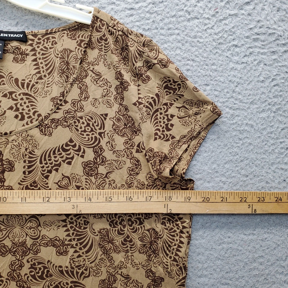 Blusa Company Ellen Tracy Feminina Grande Multi Floral Manga Gola Redonda - Imagem 3 de 4